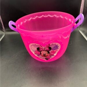 Disney  Minnie Mouse Pink Bucket With Decal And Handle Halloween Easter Basket